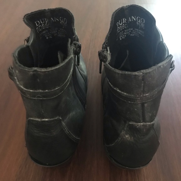 Durango Black Leather Western Ankle Boots - Picture 3 of 5